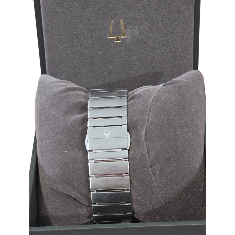 Bulova Precision Chronograph‎ Men's Watch Stainless Steel Black Dial w/ Box - Picture 5 of 10
